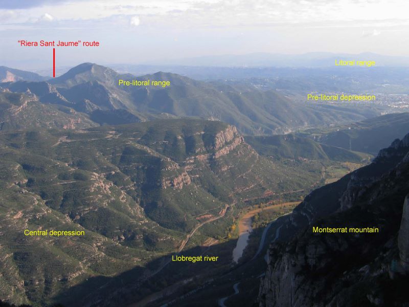 View of Montserrat valley from a peak in Montserrat