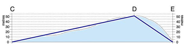 Diagrama con el perfil topográfico resultante